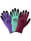 Tsunami Grip XFT 15 Gauge Nylon/Spandex Shell, Black Xtreme Foam technology Dipped Palm, Knit Wrist, 3 Colors Per Dozen (12 Pairs)