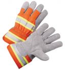 High Visibility Select Shoulder Leather Palm Works Gloves 