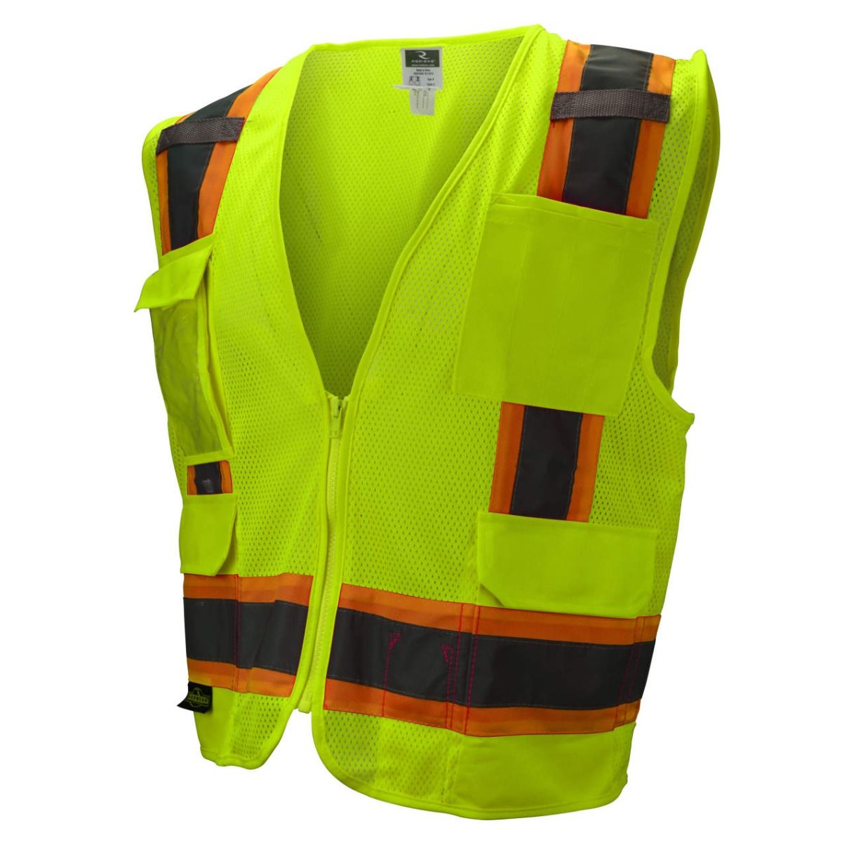 GLO-079 FrogWear HV High-Visibility Mesh Polyester Surveyors Safety Vest 3X-Large Global Glove & Safety Manufacturing GLO-079-3XL 