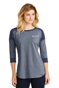St. John's Church Parishwear LNEA104 New Era® Ladies Heritage Blend 3/4-Sleeve Baseball Raglan Tee with Screen Printed Logo